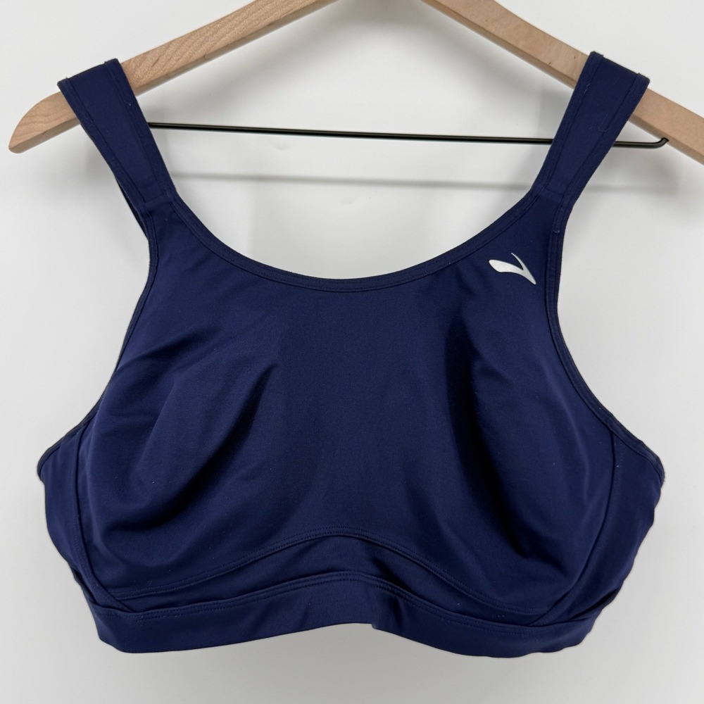 Brooks Moving Comfort Maia Sports Bra Navy Blue 36DD Underwire 350054 Active